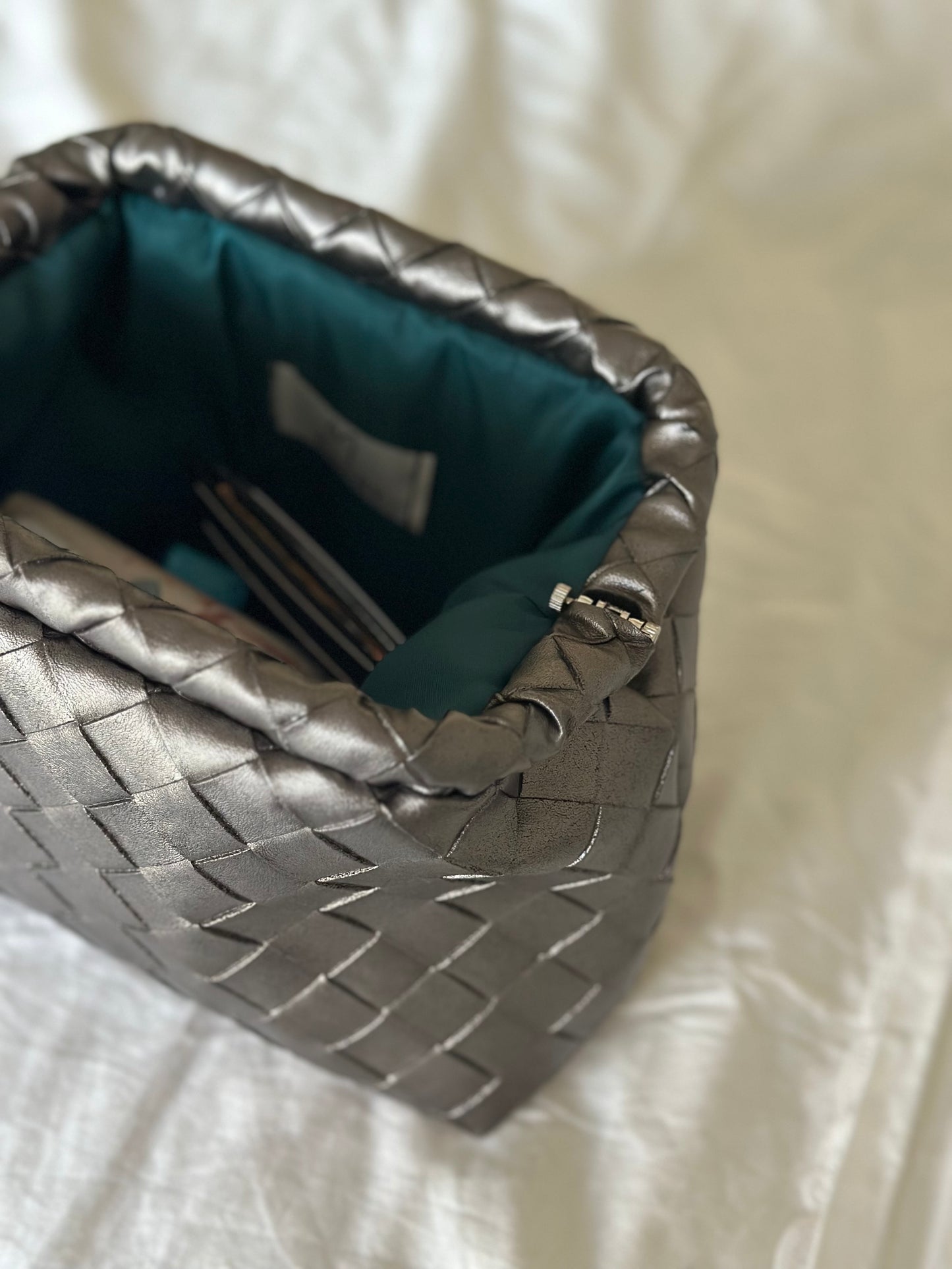 CLUTCH INTRECCIO PLATINO