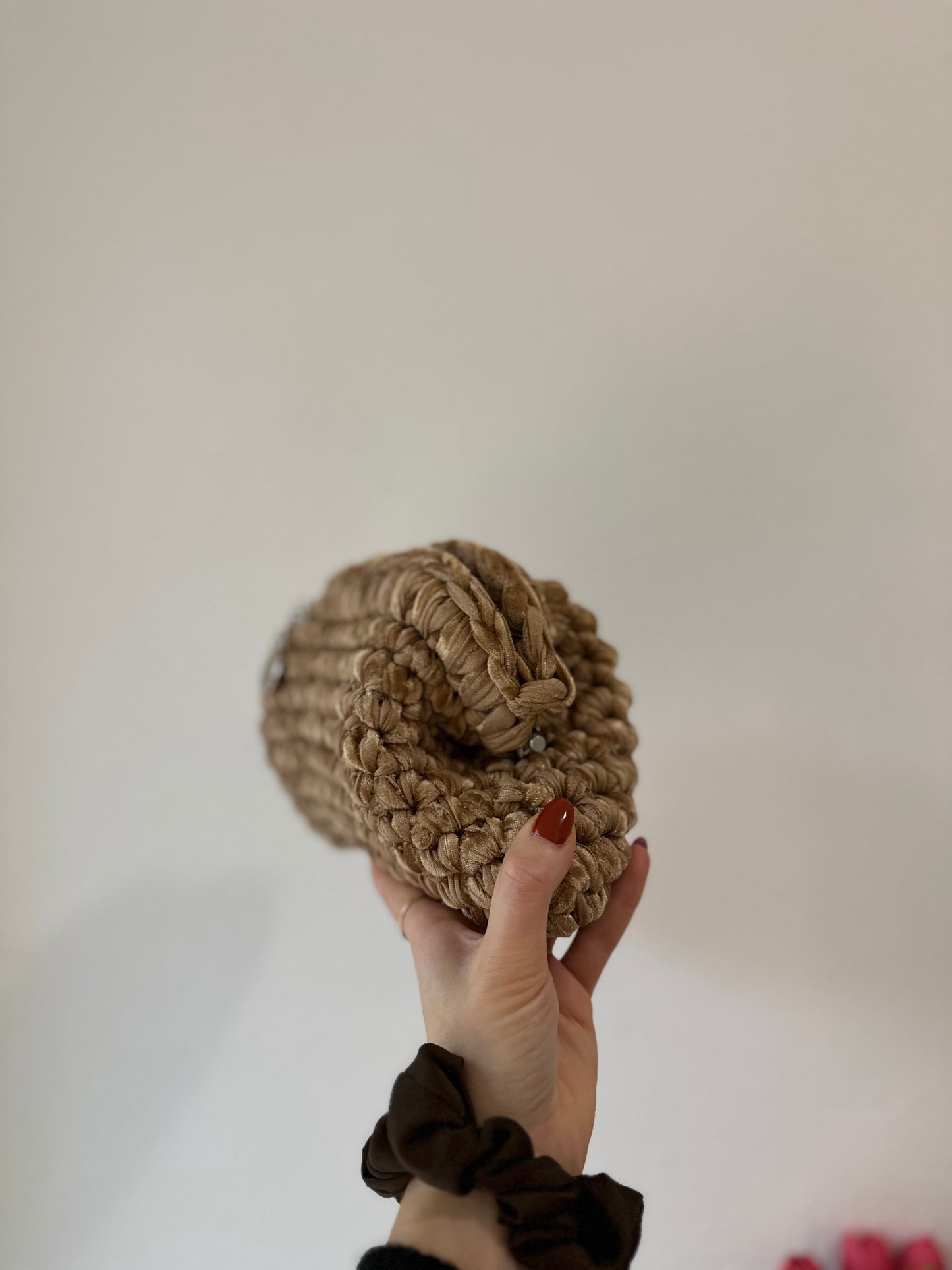 Clutch bag gold velvet