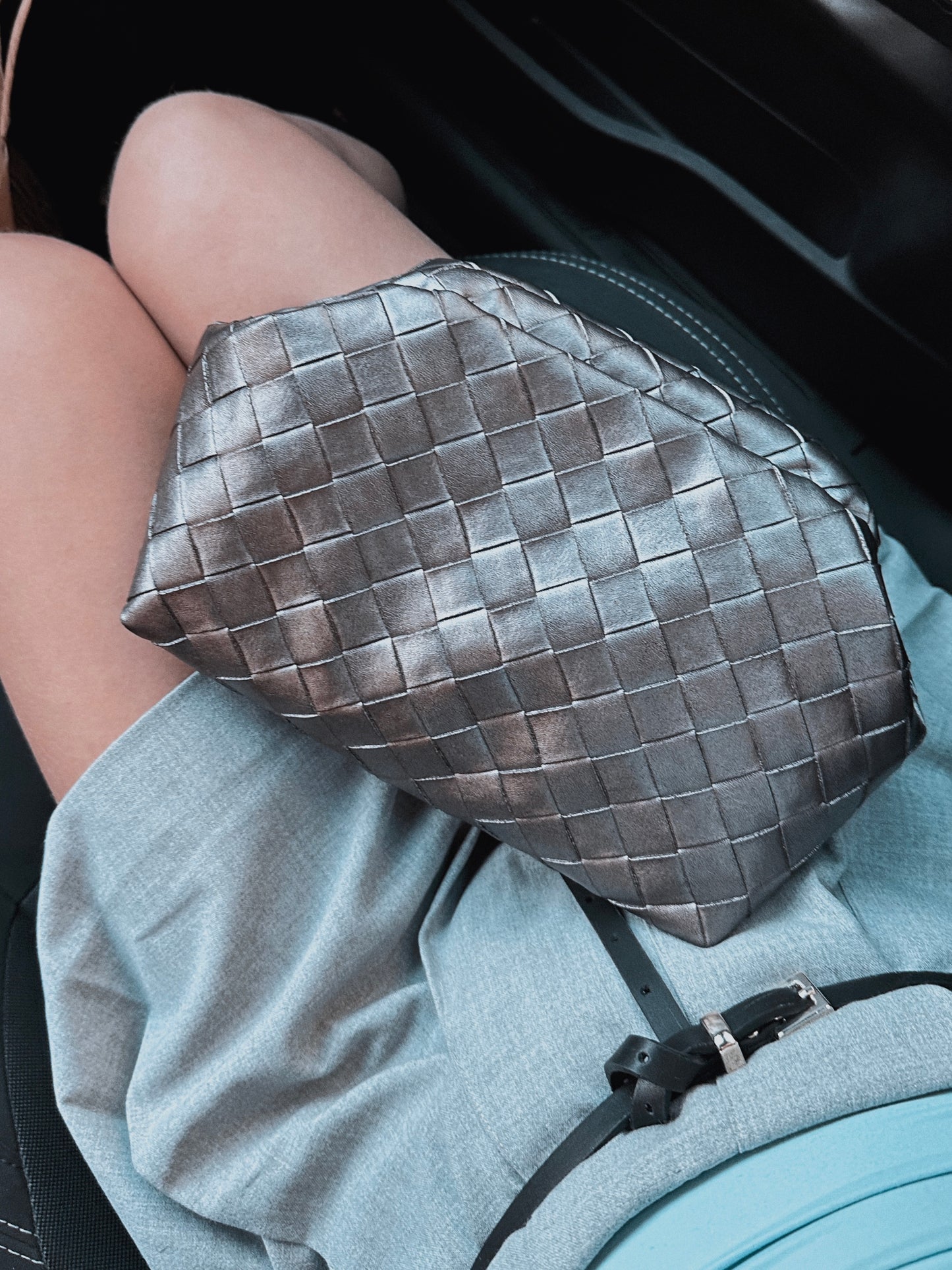 CLUTCH INTRECCIO PLATINO