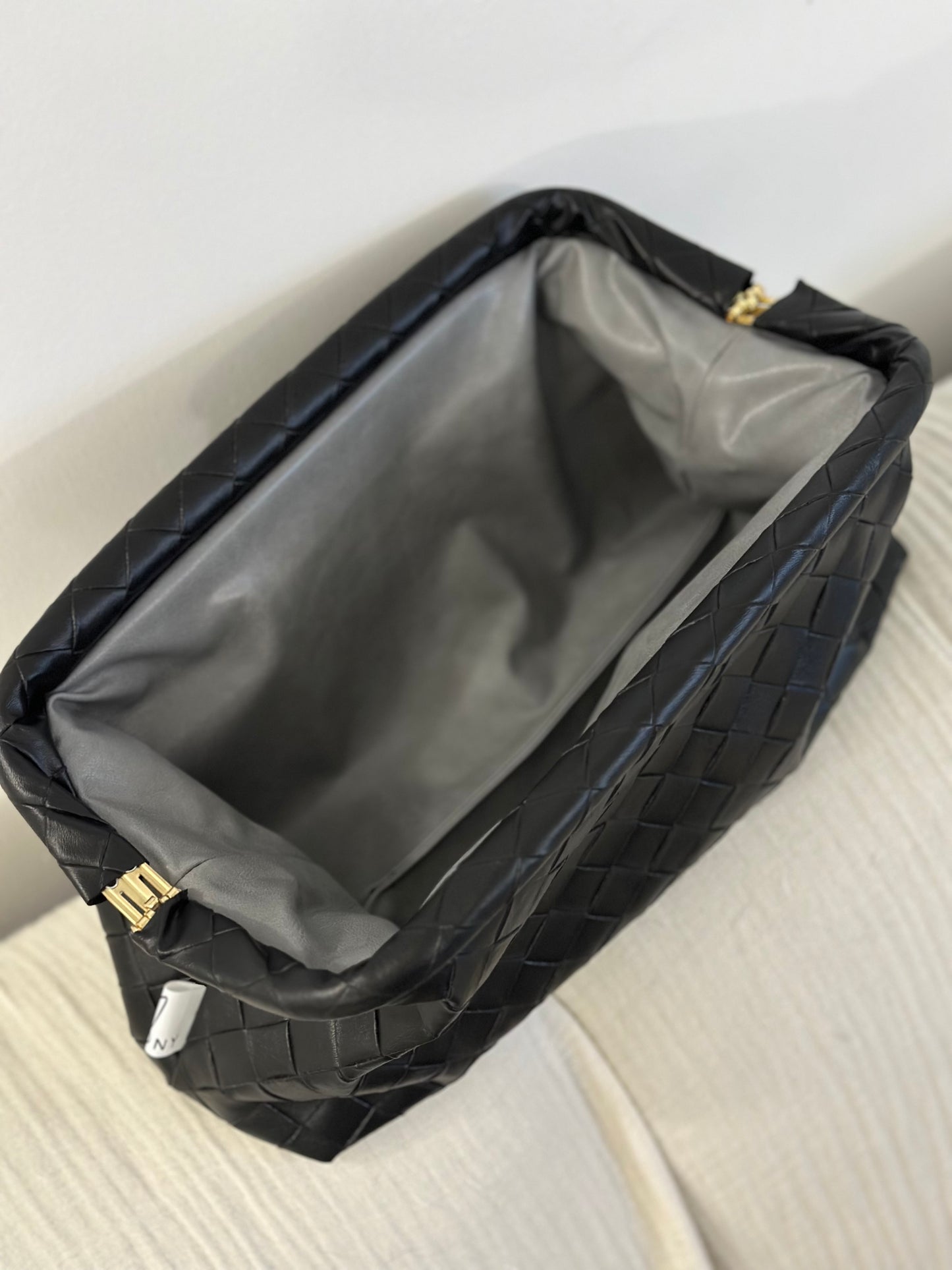 CLUTCH BAGUETTE INTRECCIO BLACK