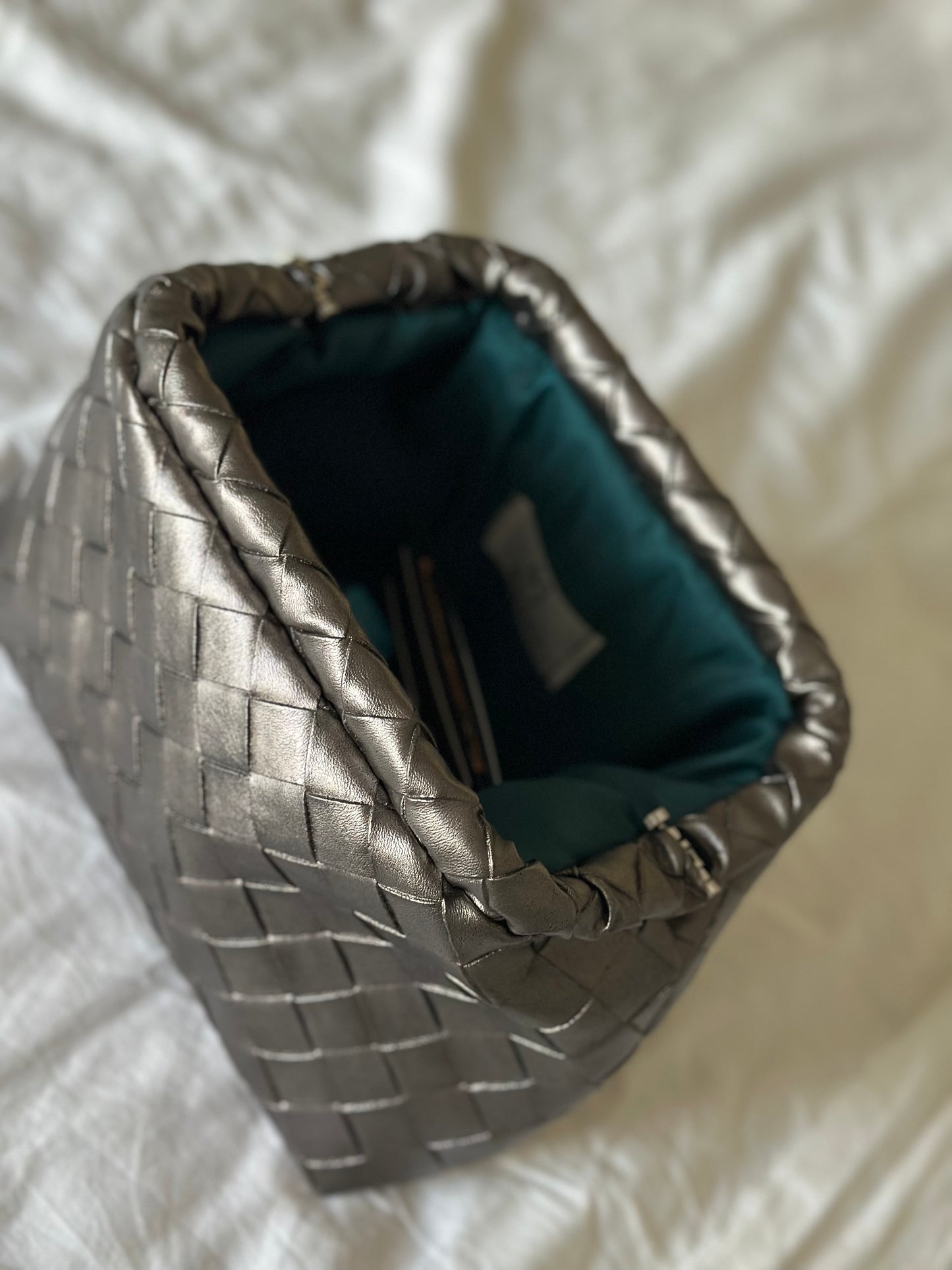 CLUTCH INTRECCIO PLATINO