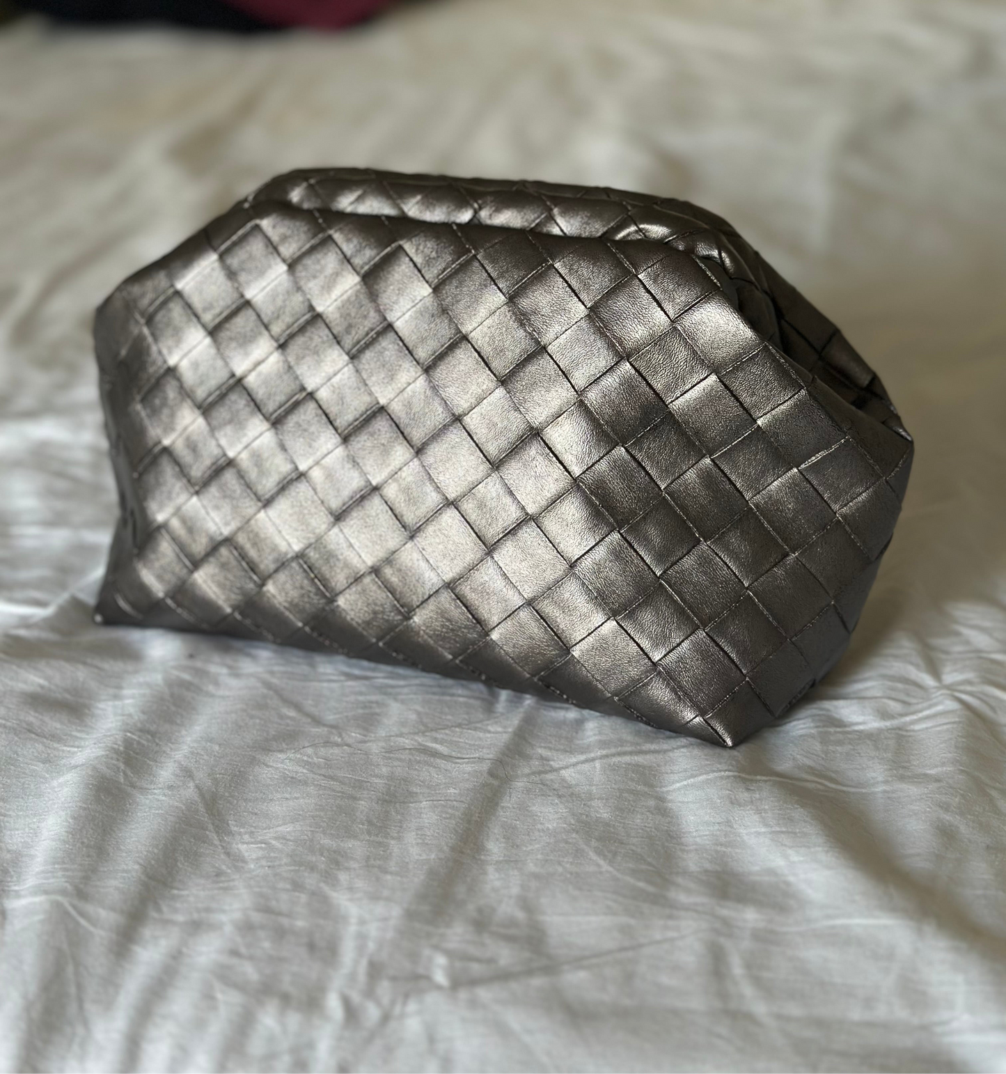 CLUTCH INTRECCIO PLATINO