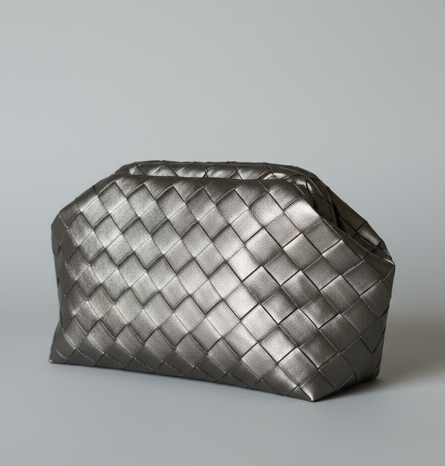 CLUTCH INTRECCIO PLATINO